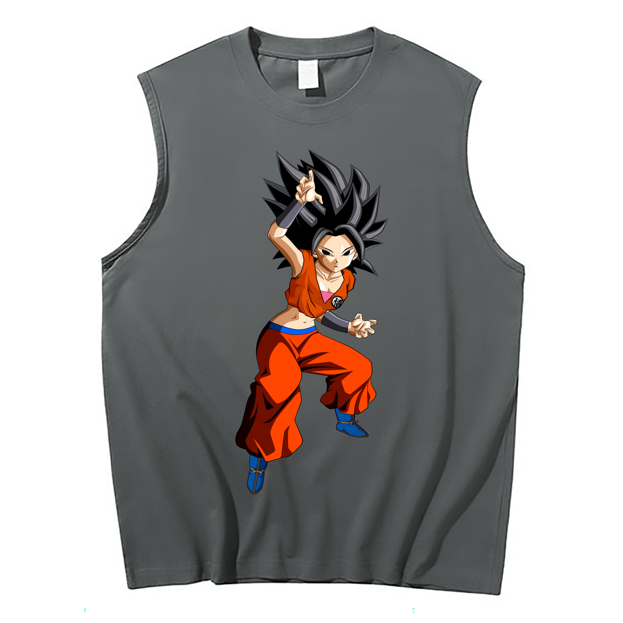 （画像用） ドラゴンボール カリフラ DRAGON BALL Caulifla コットン100％タンクトップ（フロントプリント）